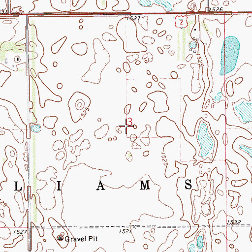 Topographic Map of Township of Mapes, ND