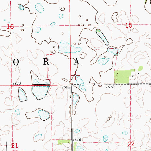 Topographic Map of Township of Ora, ND