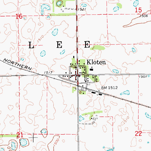 Topographic Map of Township of Lee, ND