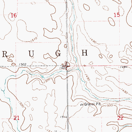 Topographic Map of Township of Rugh, ND
