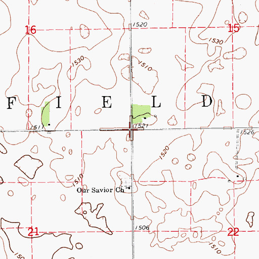 Topographic Map of Township of Field, ND