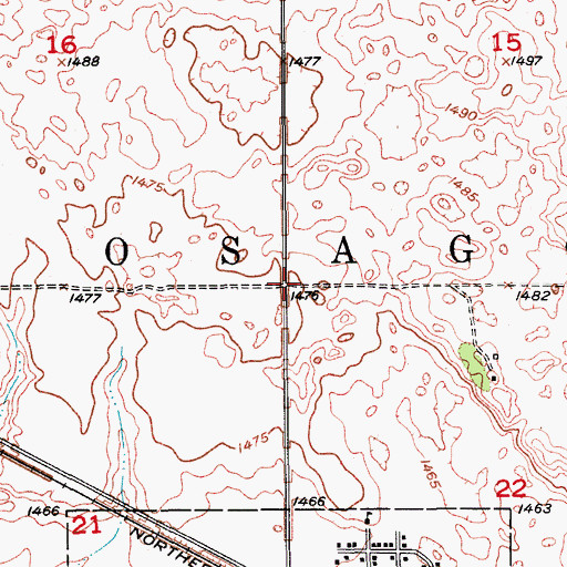 Topographic Map of Township of Osago, ND