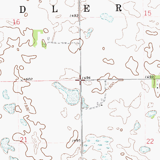 Topographic Map of Township of Adler, ND