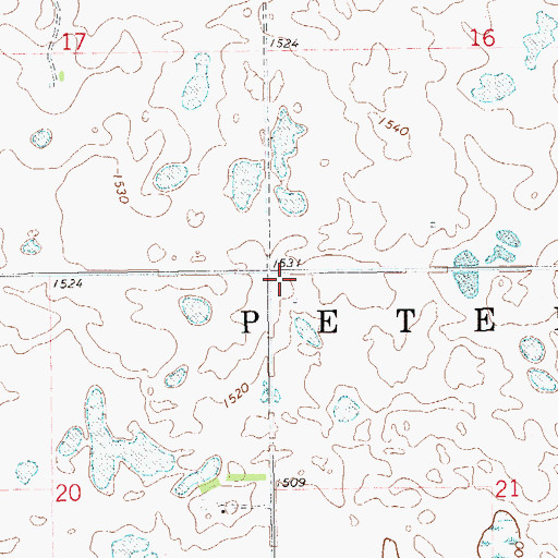 Topographic Map of Township of Petersburg, ND