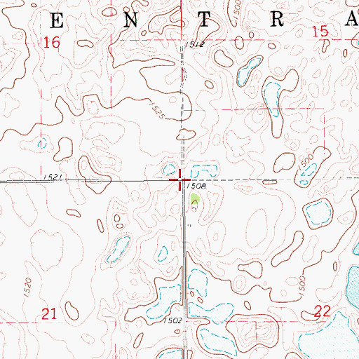 Topographic Map of Township of Central, ND