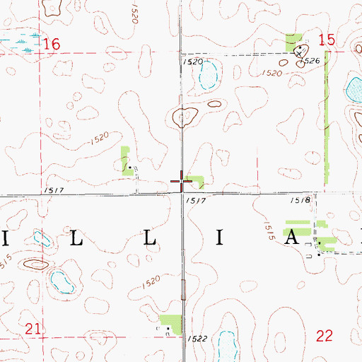 Topographic Map of Township of Williams, ND