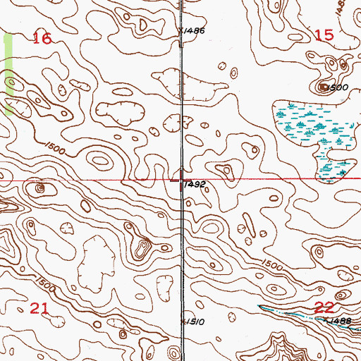 Topographic Map of Township of Wamduska, ND