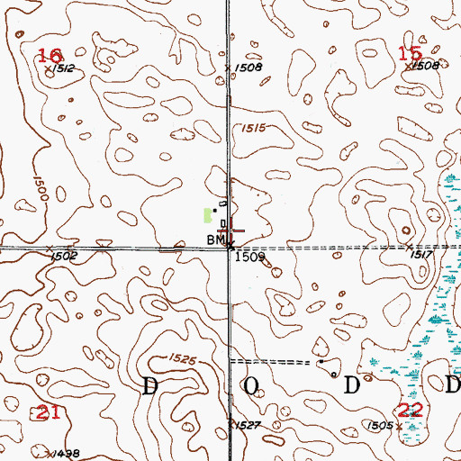 Topographic Map of Township of Dodds, ND