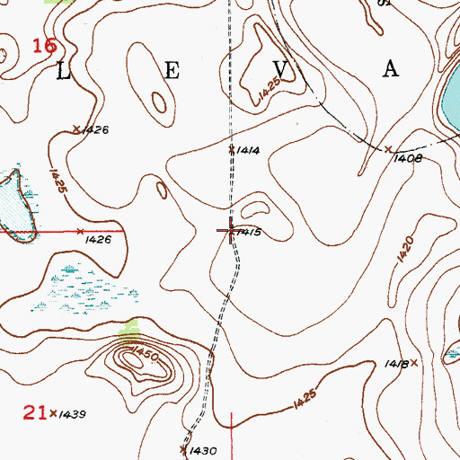 Topographic Map of Township of Leval, ND