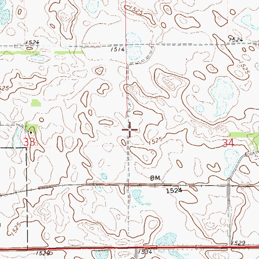 Topographic Map of Township of Michigan, ND