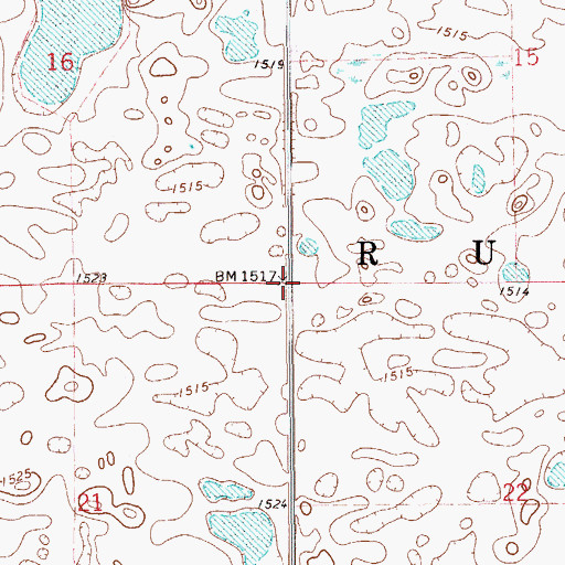 Topographic Map of Township of Rubin, ND
