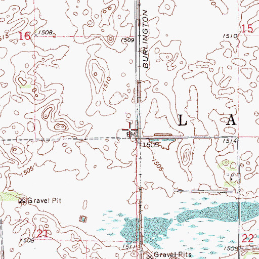 Topographic Map of Township of Lakota, ND