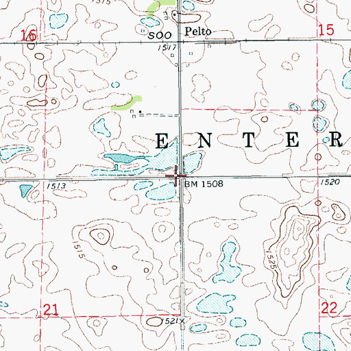 Topographic Map of Township of Enterprise, ND