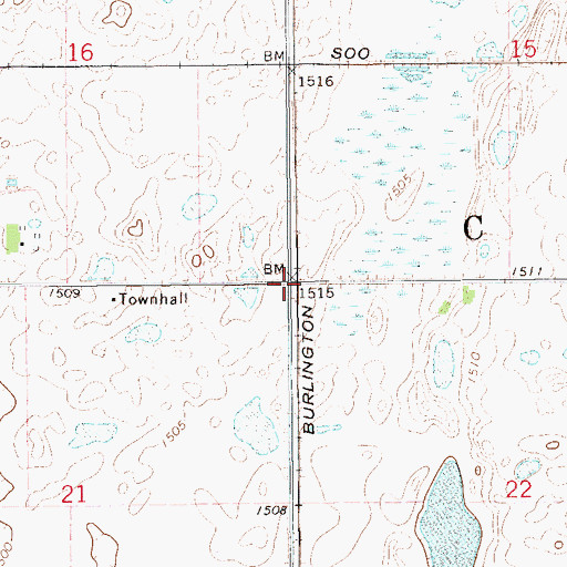 Topographic Map of Township of Clara, ND