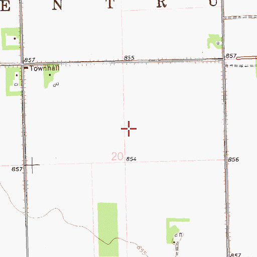 Topographic Map of Township of Bentru, ND