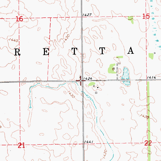 Topographic Map of Township of Loretta, ND
