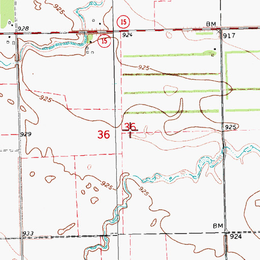 Topographic Map of Township of Allendale (historical), ND