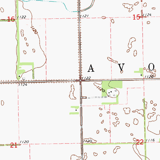 Topographic Map of Township of Avon, ND