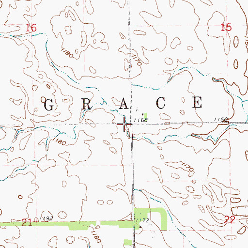 Topographic Map of Township of Grace, ND