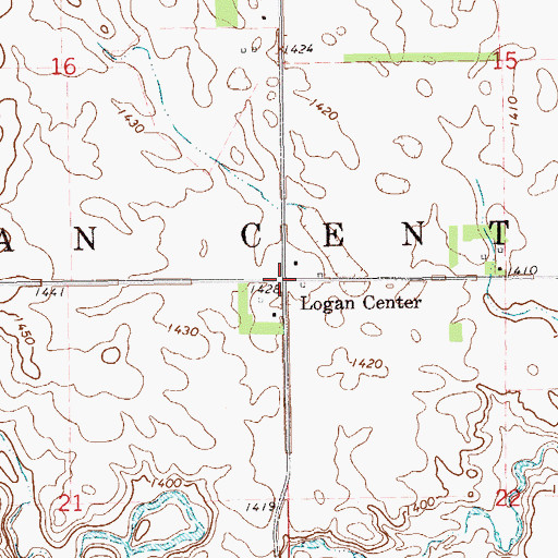 Topographic Map of Township of Logan Center, ND