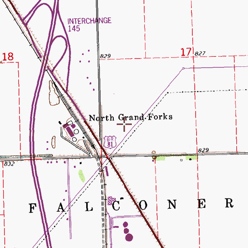 Topographic Map of Township of Falconer, ND