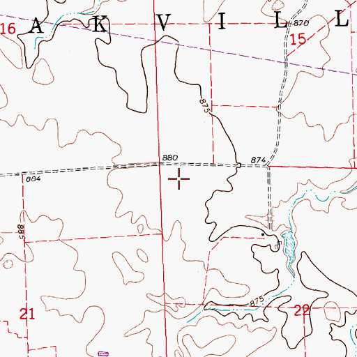 Topographic Map of Township of Oakville, ND