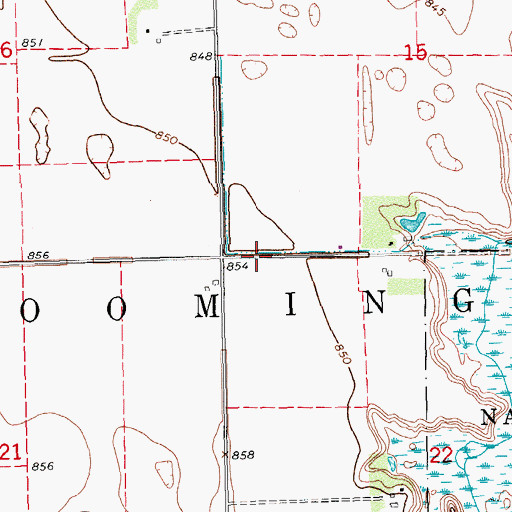 Topographic Map of Township of Blooming, ND