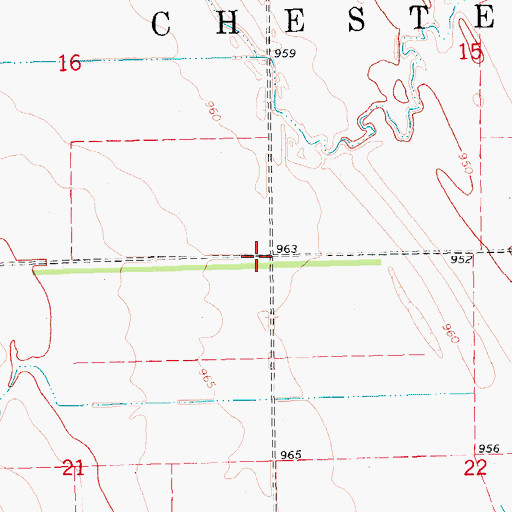 Topographic Map of Township of Chester, ND
