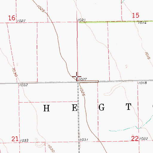Topographic Map of Township of Hegton, ND