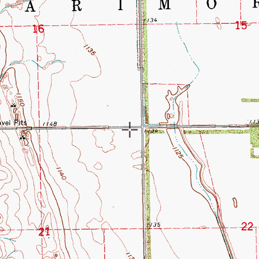 Topographic Map of Township of Larimore, ND