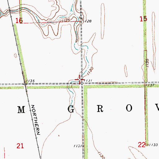 Topographic Map of Township of Elm Grove, ND