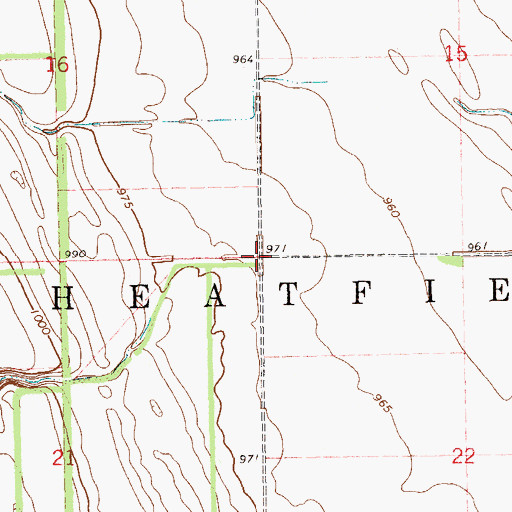 Topographic Map of Township of Wheatfield, ND