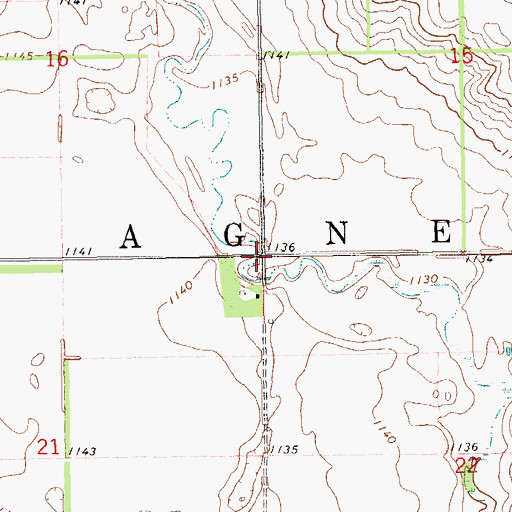 Topographic Map of Township of Agnes, ND