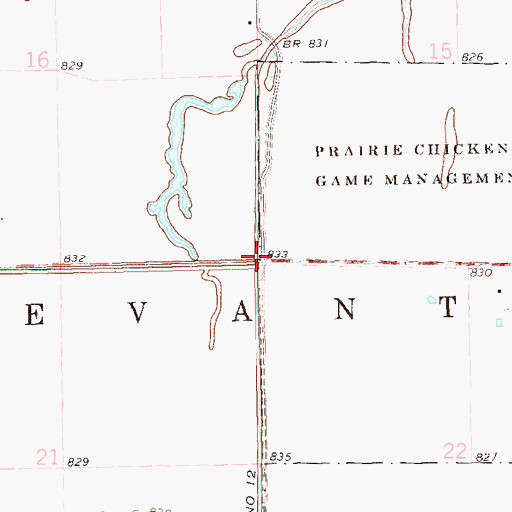 Topographic Map of Township of Levant, ND