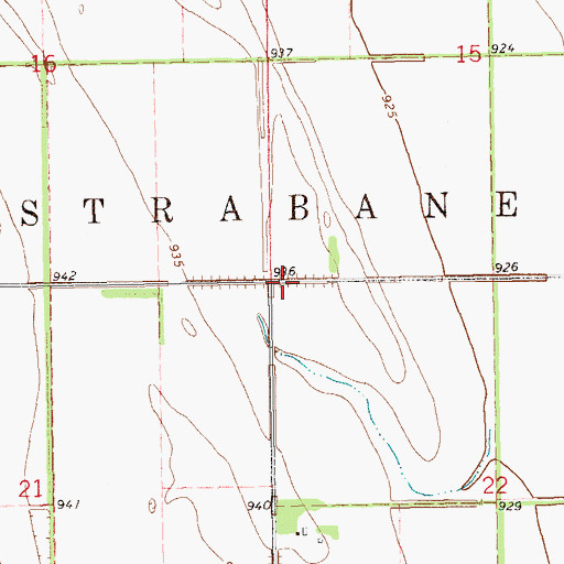 Topographic Map of Township of Strabane, ND