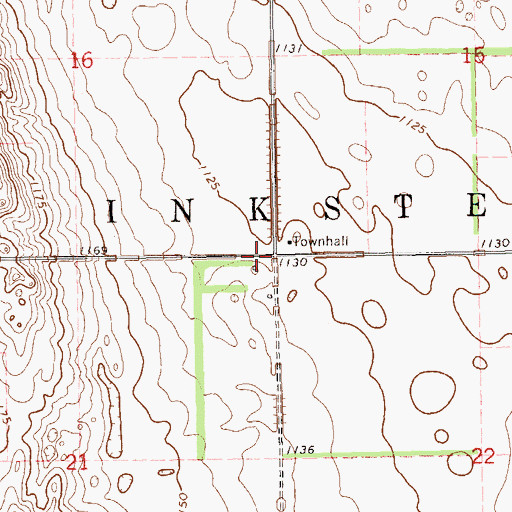 Topographic Map of Township of Inkster, ND