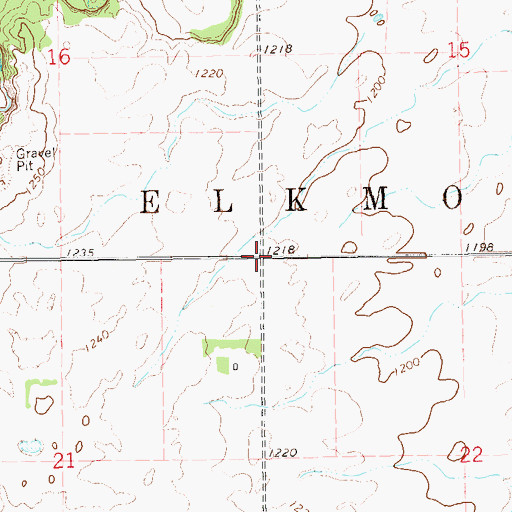 Topographic Map of Township of Elkmount, ND