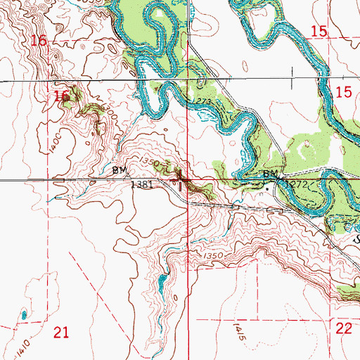 Topographic Map of Township of Sverdrup, ND