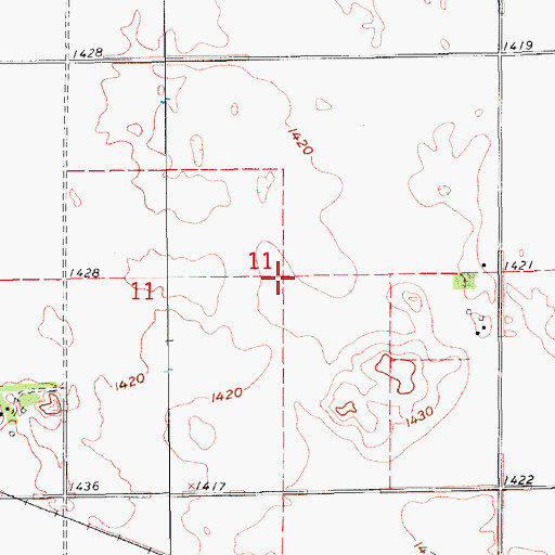 Topographic Map of Township of Wheatland, ND