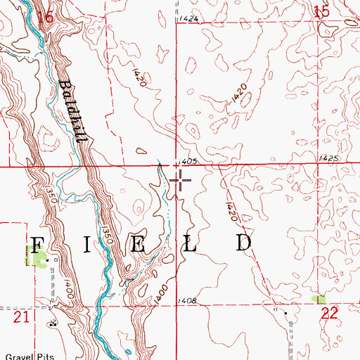 Topographic Map of Township of Greenfield, ND