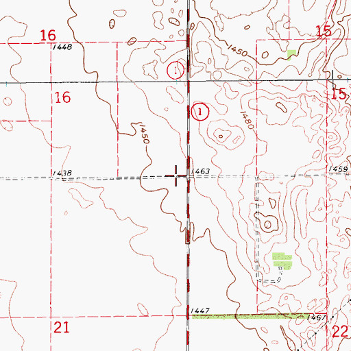 Topographic Map of Township of Ball Hill, ND