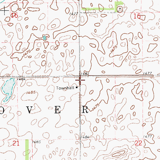 Topographic Map of Township of Dover, ND