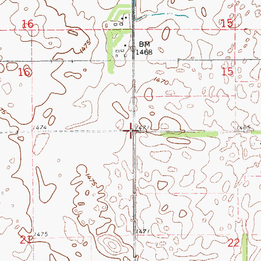 Topographic Map of Township of Mabel, ND