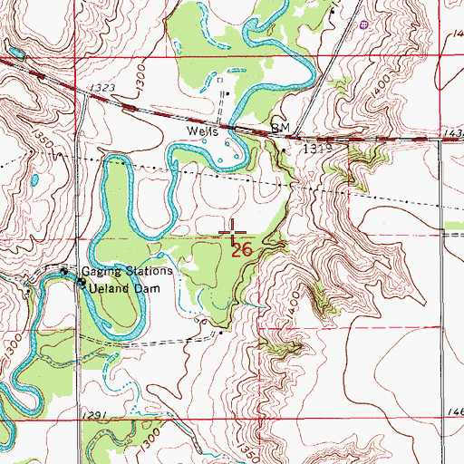 Topographic Map of Township of Nelson, ND