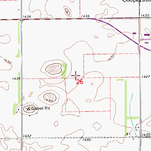 Topographic Map of Township of Greendale, ND