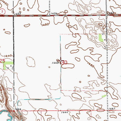 Topographic Map of Township of Pleasant View, ND