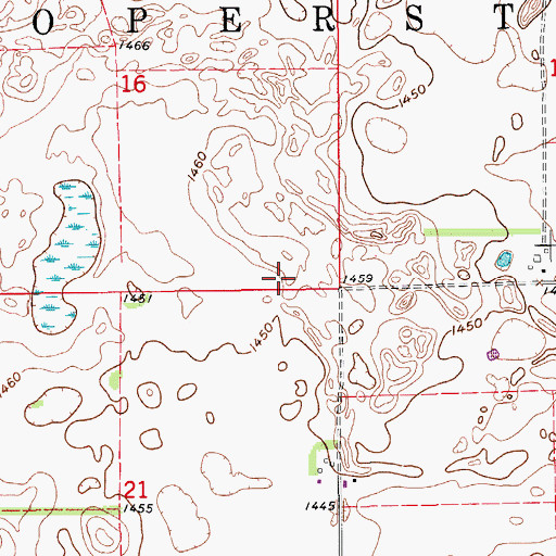 Topographic Map of Township of Cooperstown, ND