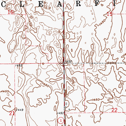 Topographic Map of Township of Clearfield, ND