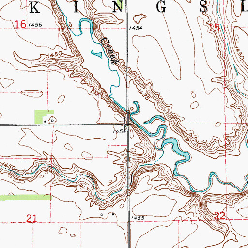 Topographic Map of Township of Kingsley, ND