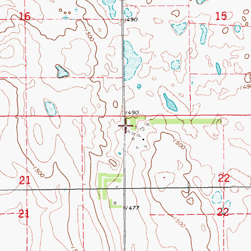 Topographic Map of Township of Lenora, ND